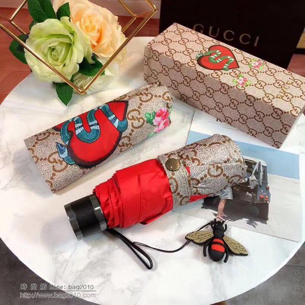 GUCCI古馳傘 新款 超輕 五折迷你口袋傘 超強防風 阻擋紫外線 防曬晴雨傘  zm1007